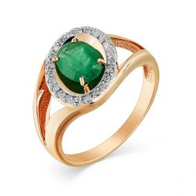 Золотое кольцо Мастер Бриллиант 01M1-106-220-01 с бриллиантом и изумрудом 01M1-106-220-01 фото