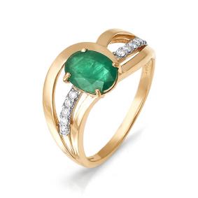 Золотое кольцо Мастер Бриллиант 01M1-106-221-01 с бриллиантом и изумрудом 01M1-106-221-01 фото