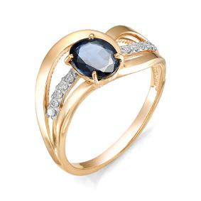 Золотое кольцо Мастер Бриллиант 01M1-106-221-02 с бриллиантом и сапфиром 01M1-106-221-02 фото
