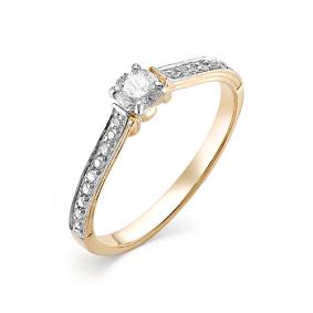 Золотое кольцо Мастер Бриллиант 01M1-106-418 с бриллиантом 01M1-106-418 фото