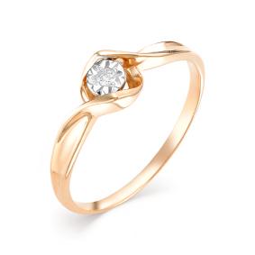 Золотое кольцо Мастер Бриллиант 01M1-106-453 с бриллиантом 01M1-106-453 фото