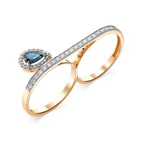 Золотое кольцо Мастер Бриллиант 01M1-106-502-02 с бриллиантом и сапфиром 01M1-106-502-02 фото