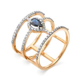 Золотое кольцо Мастер Бриллиант 01M1-106-518-02 с бриллиантом и сапфиром 01M1-106-518-02 фото