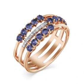 Золотое кольцо Мастер Бриллиант 01M1-106-526-02 с бриллиантом и сапфиром 01M1-106-526-02 фото