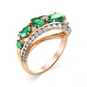 Золотое кольцо Мастер Бриллиант 01M1-106-609-01 с бриллиантом и изумрудом 01M1-106-609-01 фото