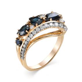 Золотое кольцо Мастер Бриллиант 01M1-106-609-02 с бриллиантом и сапфиром 01M1-106-609-02 фото