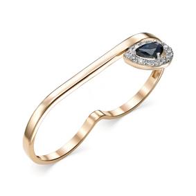 Золотое кольцо Мастер Бриллиант 01M1-106-640-02 с бриллиантом и сапфиром 01M1-106-640-02 фото