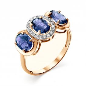 Золотое кольцо Мастер Бриллиант 01M1-106-643-02 с бриллиантом и сапфиром 01M1-106-643-02 фото