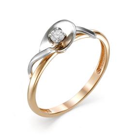 Золотое кольцо Мастер Бриллиант 01M1-106-671 с бриллиантом 01M1-106-671 фото