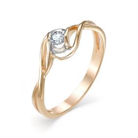 Золотое кольцо Мастер Бриллиант 01M1-106-714 с бриллиантом 01M1-106-714 фото