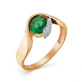 Золотое кольцо Мастер Бриллиант 01M1-106-794-01 с бриллиантом и изумрудом 01M1-106-794-01 фото