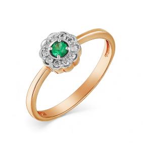 Золотое кольцо Мастер Бриллиант 01M1-106-808-01 с бриллиантом и изумрудом 01M1-106-808-01 фото
