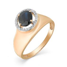 Золотое кольцо Мастер Бриллиант 01M1-106-824-02 с бриллиантом и сапфиром 01M1-106-824-02 фото