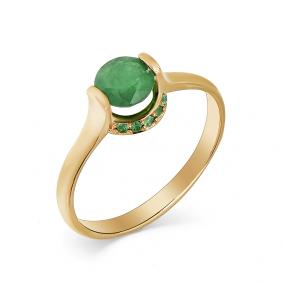 Золотое кольцо Мастер Бриллиант 01M1-106-899-01 с бриллиантом и изумрудом 01M1-106-899-01 фото