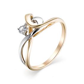 Золотое кольцо Мастер Бриллиант 01M1-106-910 с бриллиантом 01M1-106-910 фото