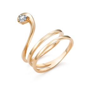 Золотое кольцо Мастер Бриллиант 01M1-106-915 с бриллиантом 01M1-106-915 фото