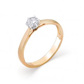 Золотое кольцо Мастер Бриллиант 01M1-106-986 с бриллиантом 01M1-106-986 фото