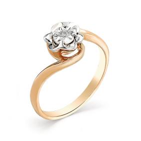 Золотое кольцо Мастер Бриллиант 01M1-106-987 с бриллиантом 01M1-106-987 фото