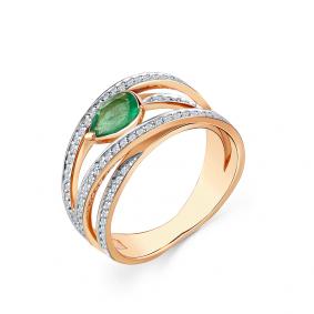 Золотое кольцо Мастер Бриллиант 01M1-106384-99-01 с бриллиантом и изумрудом 01M1-106384-99-01 фото