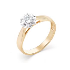 Золотое кольцо Мастер Бриллиант 01M1-107-001 с бриллиантом 01M1-107-001 фото