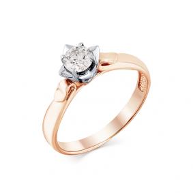 Золотое кольцо Мастер Бриллиант 01M1-107-002 с бриллиантом 01M1-107-002 фото