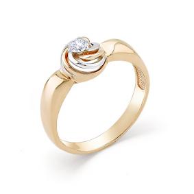 Золотое кольцо Мастер Бриллиант 01M1-107-019 с бриллиантом 01M1-107-019 фото