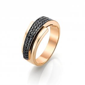 Золотое кольцо Мастер Бриллиант 01M1-107-054 с чёрным бриллиантом 01M1-107-054 фото