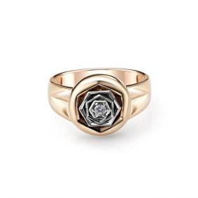 Золотое кольцо Мастер Бриллиант 01M1-107-063 с бриллиантом 01M1-107-063 фото