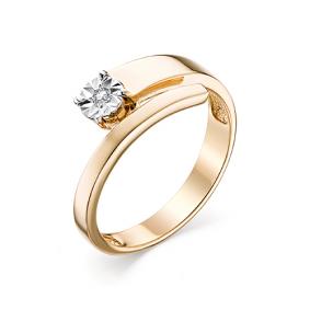 Золотое кольцо Мастер Бриллиант 01M1-107-080 с бриллиантом 01M1-107-080 фото