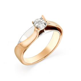 Золотое кольцо Мастер Бриллиант 01M1-107-096 с бриллиантом 01M1-107-096 фото