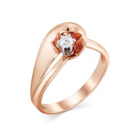 Золотое кольцо Мастер Бриллиант 01M1-107-099 с бриллиантом 01M1-107-099 фото