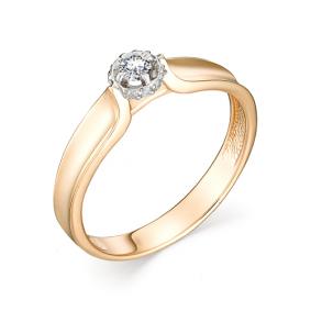 Золотое кольцо Мастер Бриллиант 01M1-107-207 с бриллиантом 01M1-107-207 фото