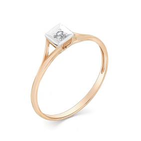 Золотое кольцо Мастер Бриллиант 01M1-107-231 с бриллиантом 01M1-107-231 фото