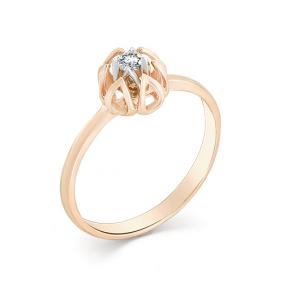 Золотое кольцо Мастер Бриллиант 01M1-107-234 с бриллиантом 01M1-107-234 фото