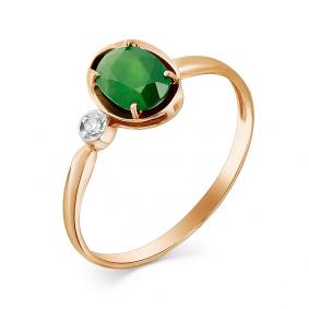 Золотое кольцо Мастер Бриллиант 01M1-107-328-01 с бриллиантом и изумрудом 01M1-107-328-01 фото