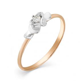 Золотое кольцо Мастер Бриллиант 01M1-107-344 с бриллиантом 01M1-107-344 фото