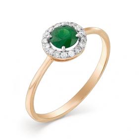 Золотое кольцо Мастер Бриллиант 01M1-107-360-01 с бриллиантом и изумрудом 01M1-107-360-01 фото