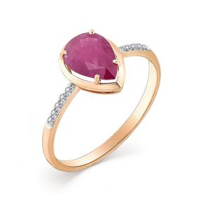 Золотое кольцо Мастер Бриллиант 01M1-107-361-03 с бриллиантом и рубином 01M1-107-361-03 фото