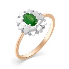 Золотое кольцо Мастер Бриллиант 01M1-107-381-01 с бриллиантом и изумрудом 01M1-107-381-01 фото