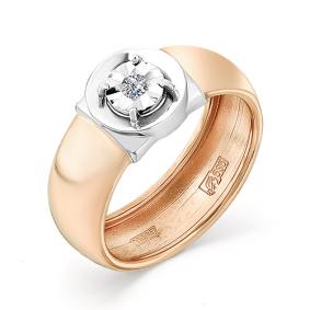 Золотое кольцо Мастер Бриллиант 01M1-107-416 с бриллиантом 01M1-107-416 фото