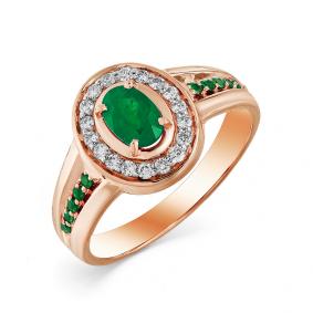 Золотое кольцо Мастер Бриллиант 01M1-107-426-01-7 с бриллиантом и изумрудом 01M1-107-426-01-7 фото