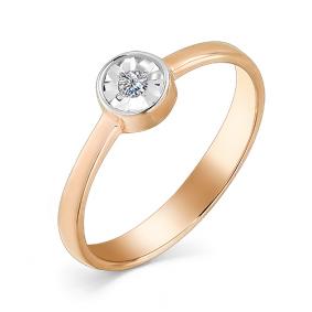 Золотое кольцо Мастер Бриллиант 01M1-107-446 с бриллиантом 01M1-107-446 фото