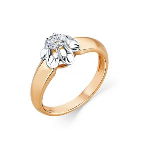 Золотое кольцо Мастер Бриллиант 01M1-107-487 с бриллиантом 01M1-107-487 фото