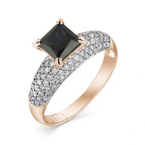 Золотое кольцо Мастер Бриллиант 01M1-107-498-02 с бриллиантом и сапфиром 01M1-107-498-02 фото