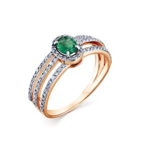 Золотое кольцо Мастер Бриллиант 01M1-107837-00-01 с бриллиантом и изумрудом 01M1-107837-00-01 фото