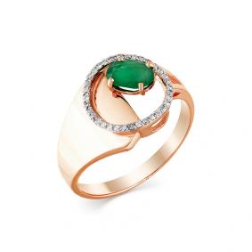 Золотое кольцо Мастер Бриллиант 01M1-107846-00-01 с бриллиантом и изумрудом 01M1-107846-00-01 фото
