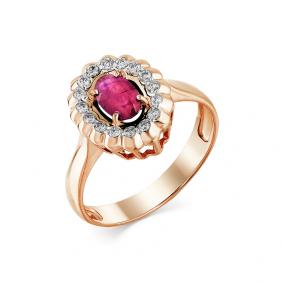 Золотое кольцо Мастер Бриллиант 01M1-107852-00-03-7 с бриллиантом и рубином 01M1-107852-00-03-7 фото