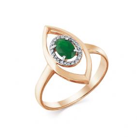 Золотое кольцо Мастер Бриллиант 01M1-107855-00-01 с бриллиантом и изумрудом 01M1-107855-00-01 фото