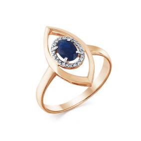 Золотое кольцо Мастер Бриллиант 01M1-107855-00-02 с бриллиантом и сапфиром 01M1-107855-00-02 фото