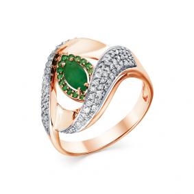 Золотое кольцо Мастер Бриллиант 01M1-107924-00-01 с бриллиантом и изумрудом 01M1-107924-00-01 фото